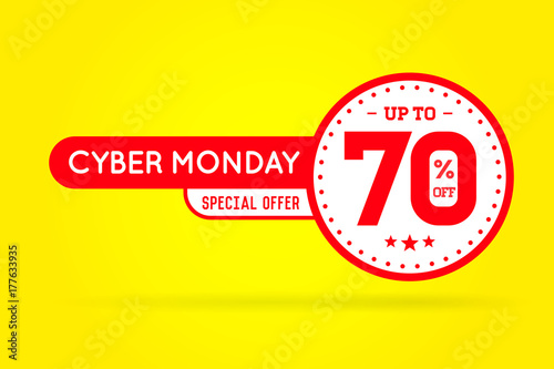 Cyber Monday Sale Sign Banner Poster ready for Web and Print. Vector. Super  Mega  Huge Sale with Special Offer