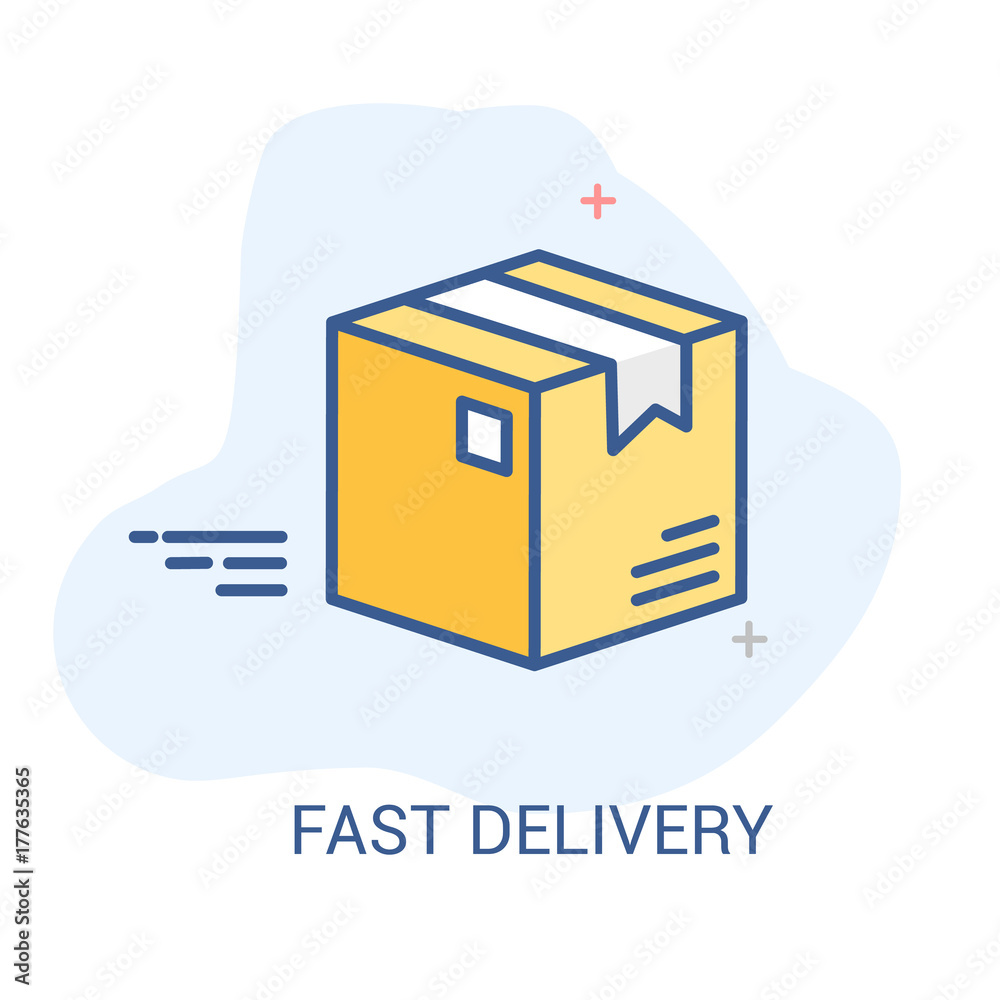 Delivery box vector flat linear icon Delivery box vector flat linear icon