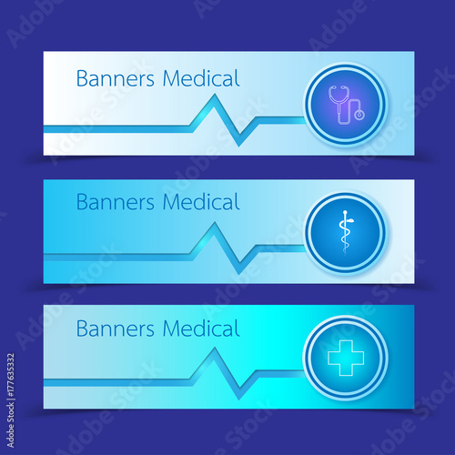 Set of Medical Banners vector illustration. EPS 10.