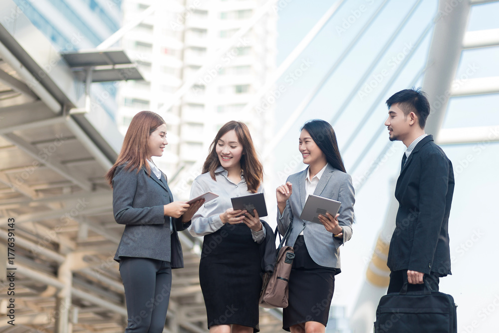 Selective focus Young Businesspeople Corporate Colleagues Talking Concept. Selective focus Young Businesspeople Corporate Colleagues Talking Concept.