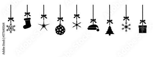 Weihnachten Silhouetten Anhänger schwarz isoliert