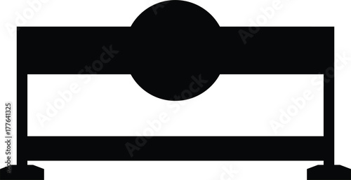 A black and white silhouette of a barrier