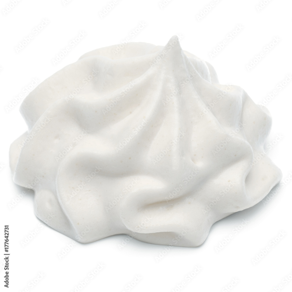 Whipped cream swirl isolated on white background cutout Whipped cream swirl isolated on white background cutout