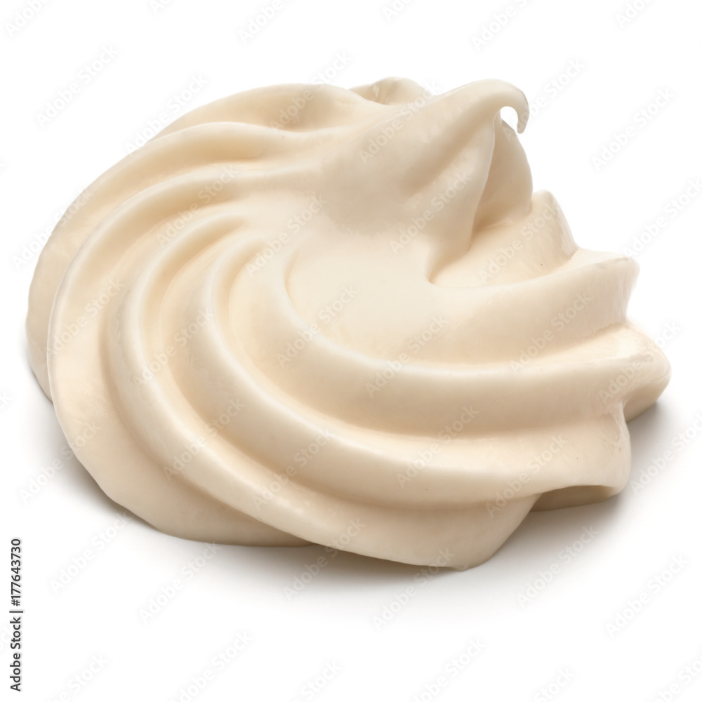 Mayonnaise swirl isolated on white background cutout Mayonnaise swirl isolated on white background cutout