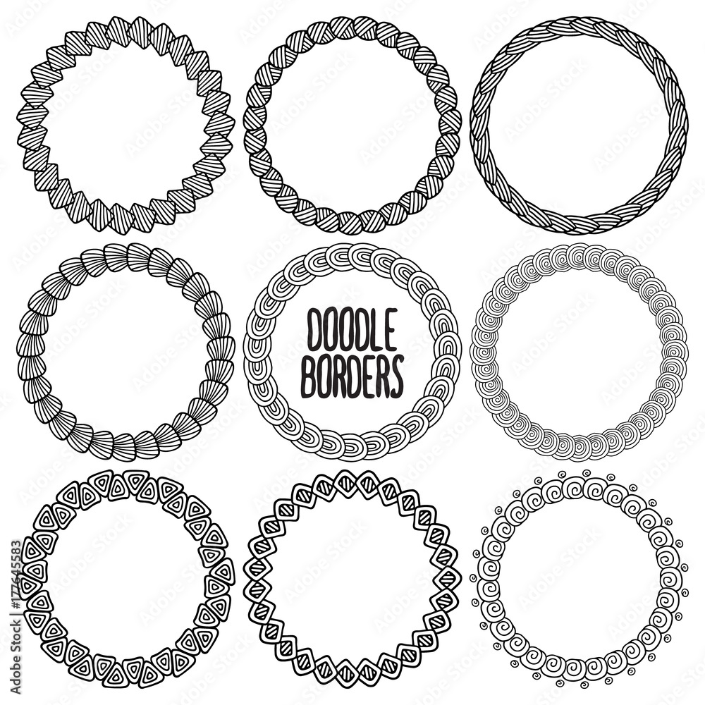 Obraz premium set with doodle borders