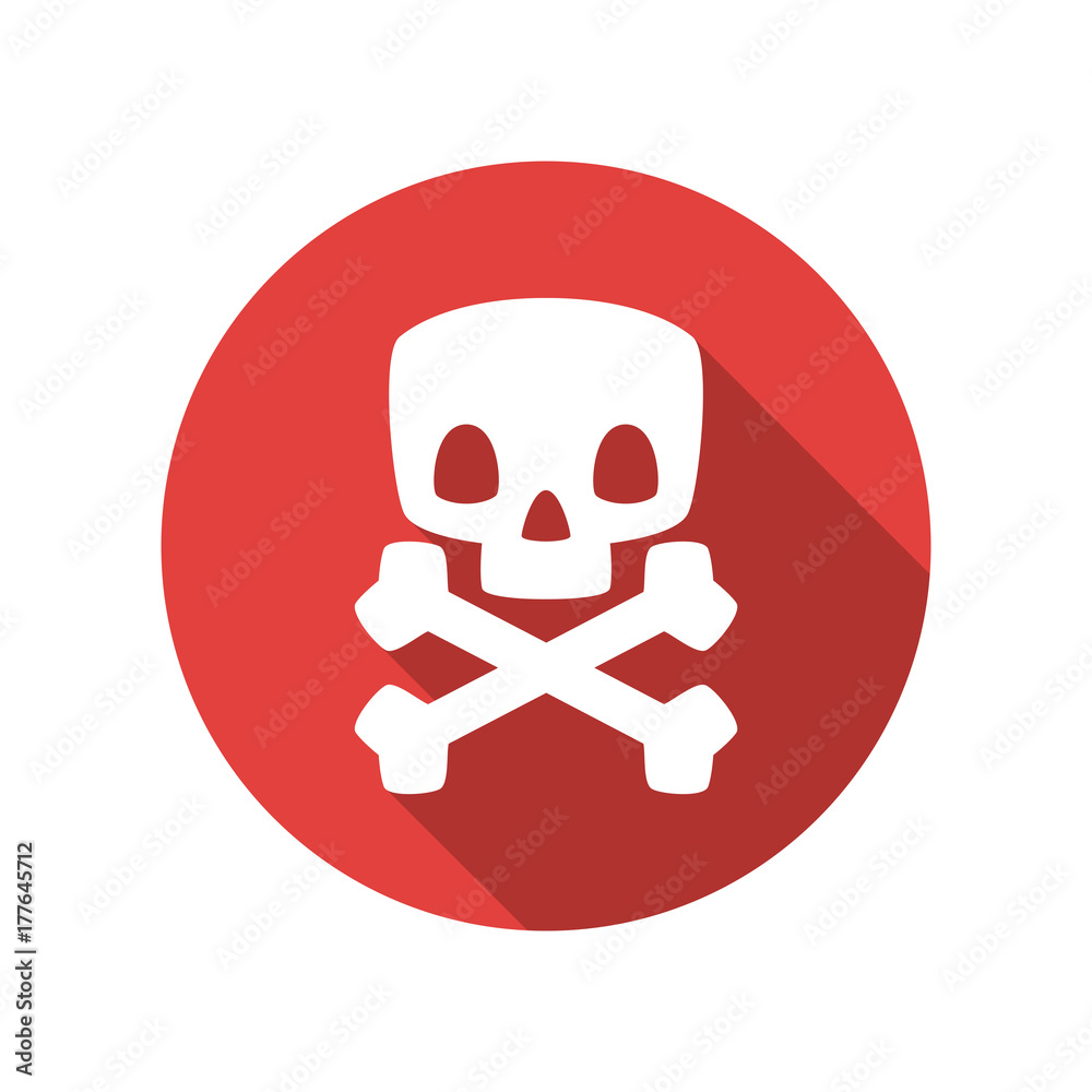 Fototapeta premium Skull flat design icon vector
