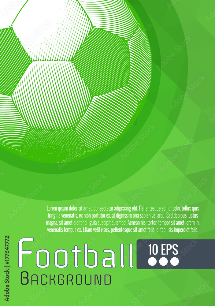 Fototapeta premium Engraving football graphic layout on green BG