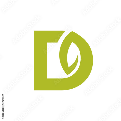 letter D green leaf logo 