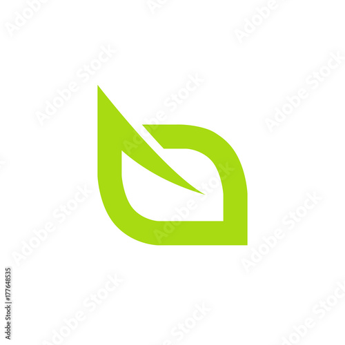 letter B green leaf logo 