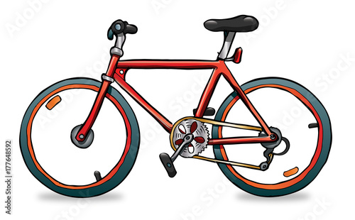 isolated bicycle cartoon