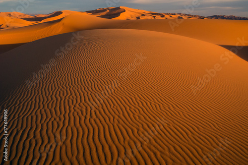 Morocco Merzouga Erg Chebbi sand dunes sunset photo