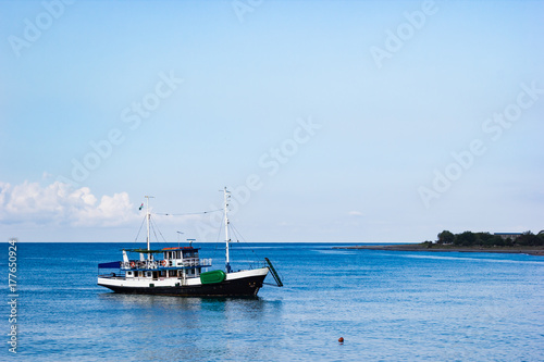 Little boat on the Black sea, summer seascape © golubka57