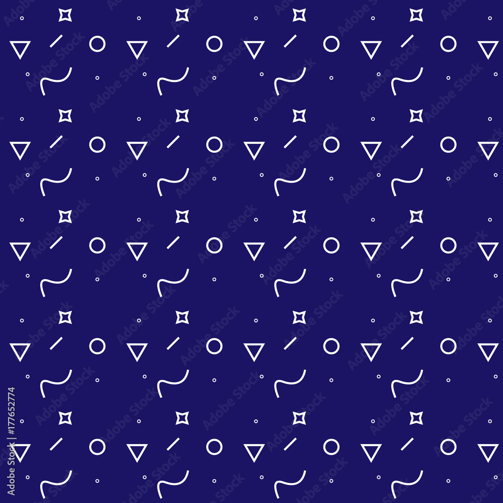 Geometric Vector pattern with black and white. Form a triangle, a line, a circle. Hipster fashion Memphis style. White background Geometric Vector pattern with black and white. Form a triangle, a line, a circle. Hipster fashion Memphis style. White background