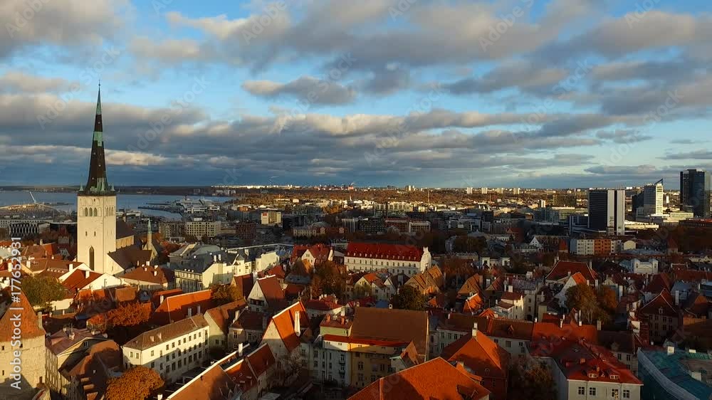 Aerial view of the old town of Tallinn Estonia Aerial view of the old town of Tallinn Estonia