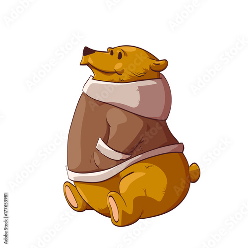 Bear wearing a coat