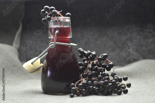 Elder berry fruits fresh juice healthcare bio homemade