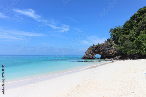 Stone arch on Khai Island near Lipe island, Satun Province, Thailand