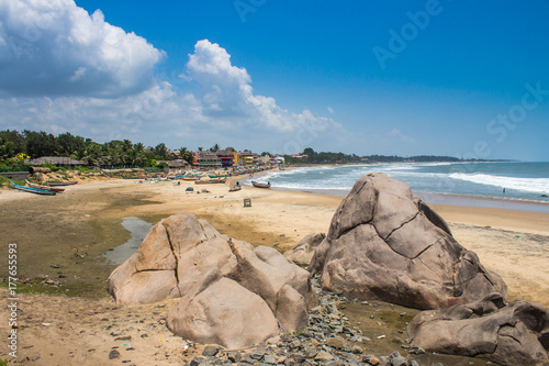 The beach at Mahabalipuram village, Tamil Nadu, India
