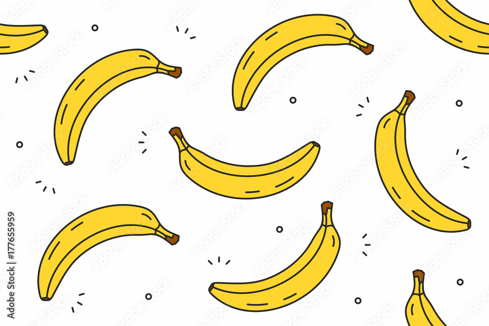 Naklejka Wzór banany. Ilustracji wektorowych