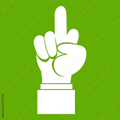 Middle finger hand sign icon green