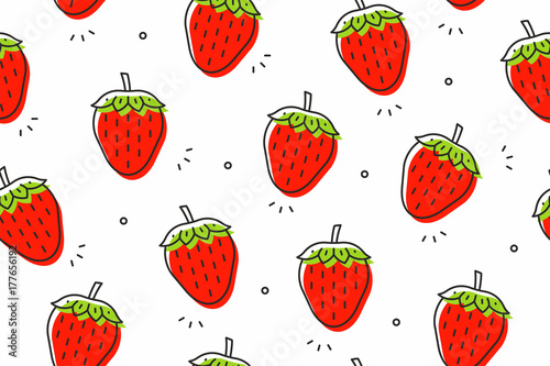 Strawberry seamless pattern. Vector illustration