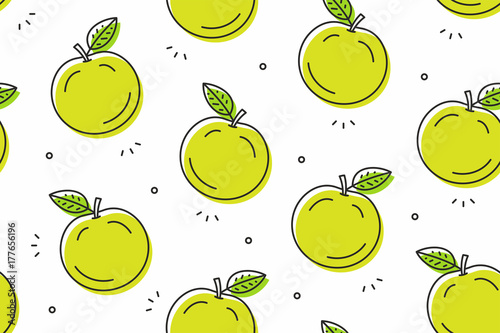 Apple seamless pattern. Vector illustration