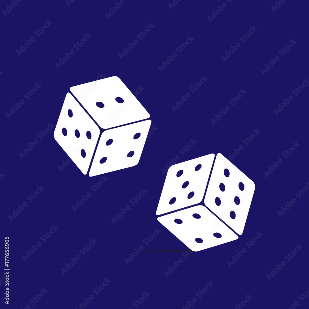 Dices icon flat. Illustration isolated vector sign symbol Dices icon flat. Illustration isolated vector sign symbol