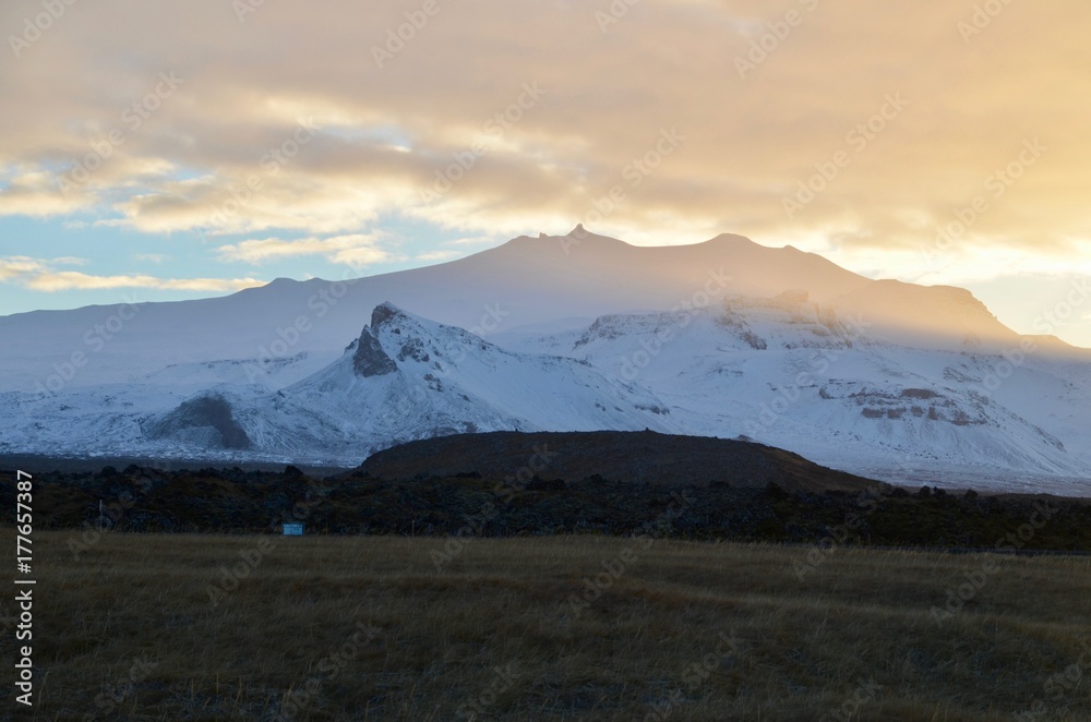 アイスランド　スナイフェルスネス半島　国立公園　氷河　冬 iceland island winter snaefellsnes peninsula national park arnarstapi jokull glacier