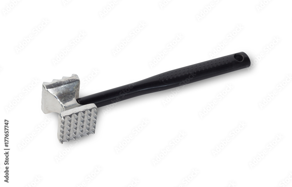 Hammer for beating the meat or meat tenderizer on white background Hammer for beating the meat or meat tenderizer on white background