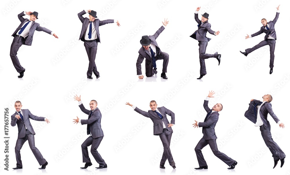 Dancing businessman isolated on white Dancing businessman isolated on white
