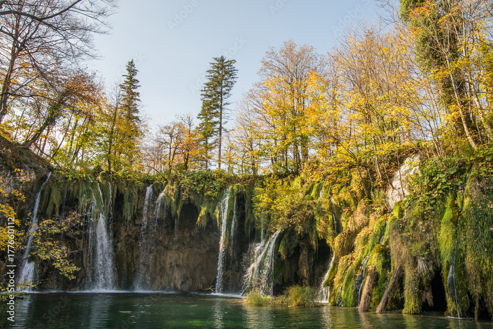 Scenic Plitvice lakes national park in autumn time, Croatia Scenic Plitvice lakes national park in autumn time, Croatia