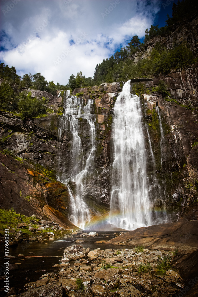 Obraz premium Natural waterfalls near Stavanger in Norway #2