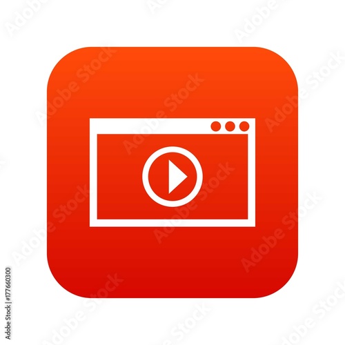 Program for video playback icon digital red