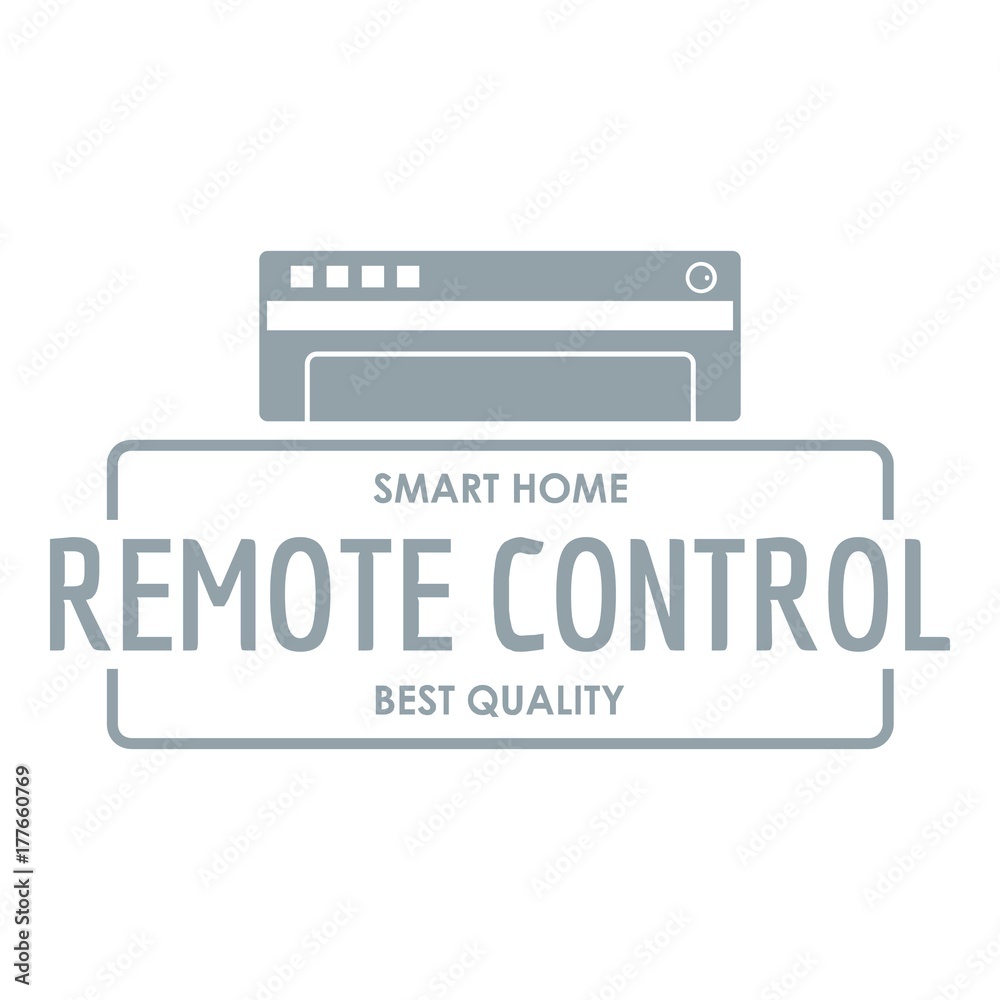 Remote control logo, simple gray style
