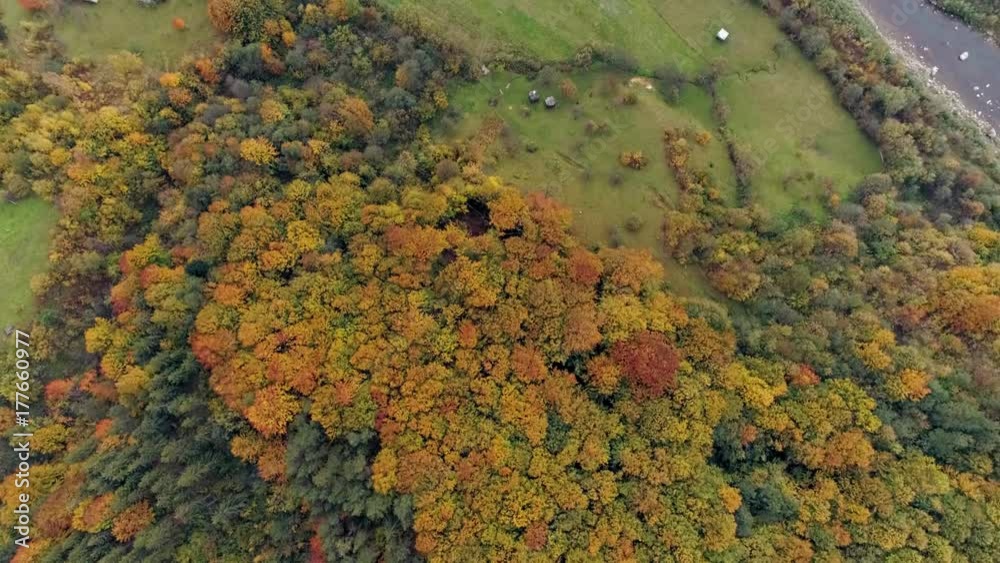 Aerial view of autumn Carpathians mountains Aerial view of autumn Carpathians mountains