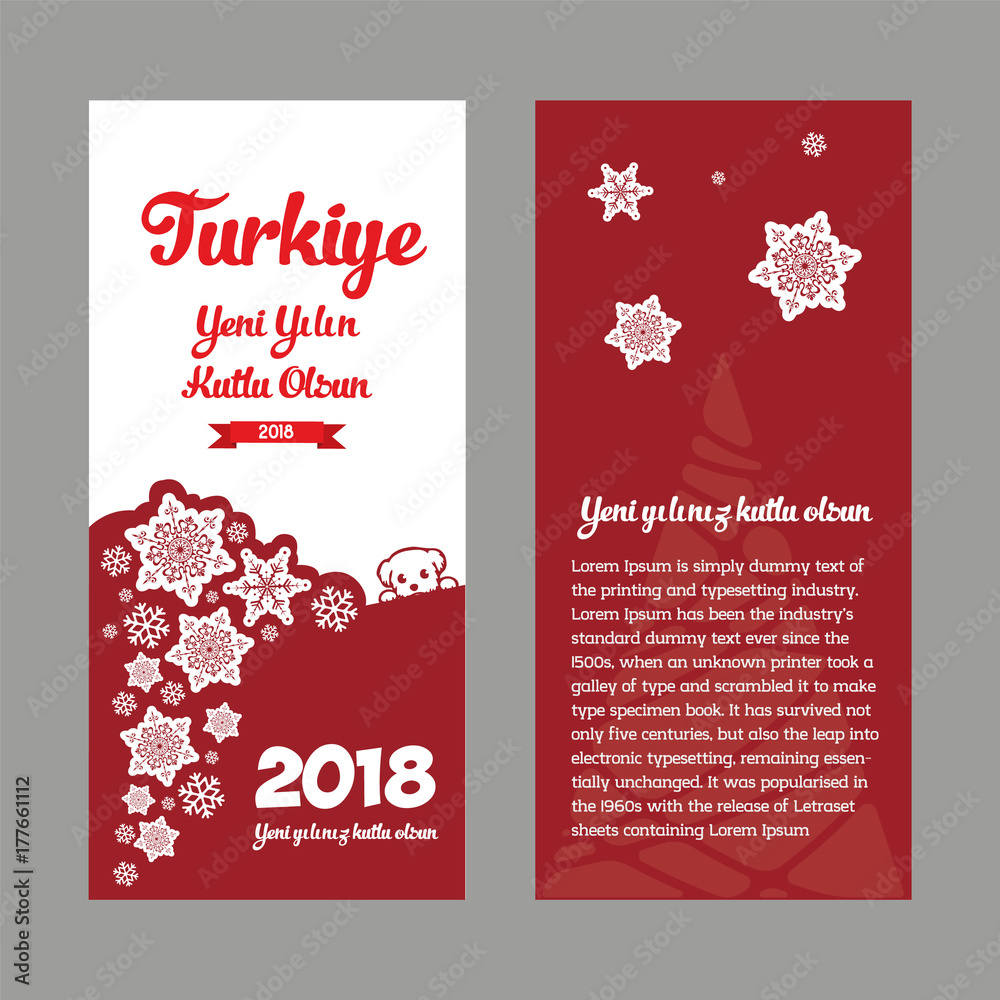 Merry christmas 2018 Vector (Turkish Speak: Yeni yiliniz kutlu olsun). Greeting card
