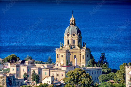 Panoramic view of the Temple Christ the King , Messina, Sicily. Italy.