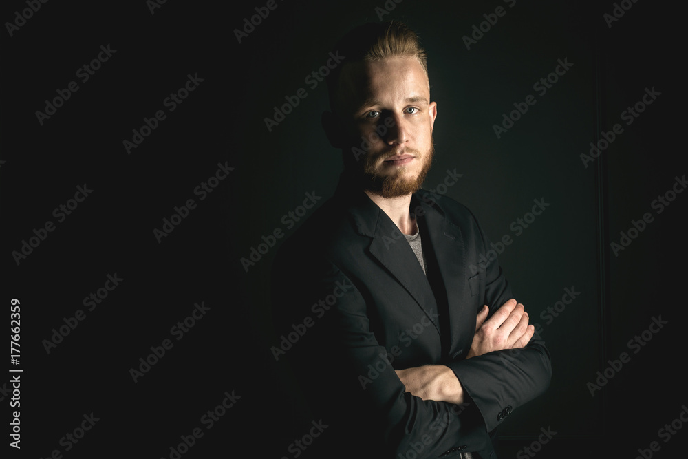 Fototapeta premium young bearded fashion man