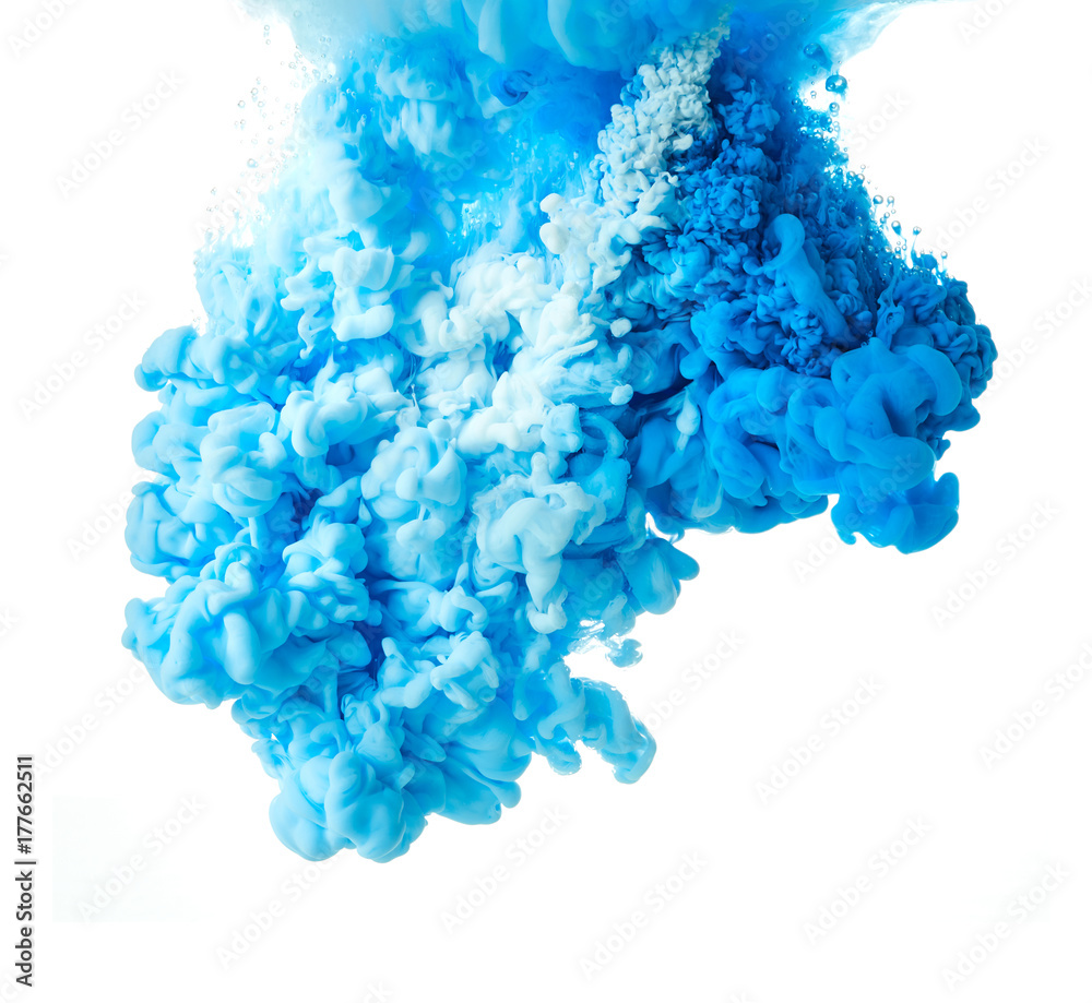 Fototapeta premium Ink drop in water isolated on white background