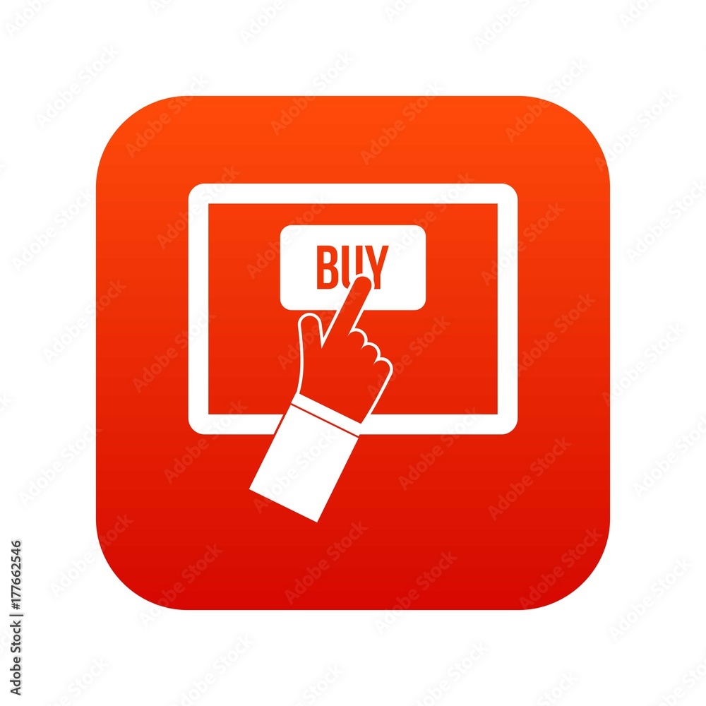 Online shopping icon digital red Online shopping icon digital red