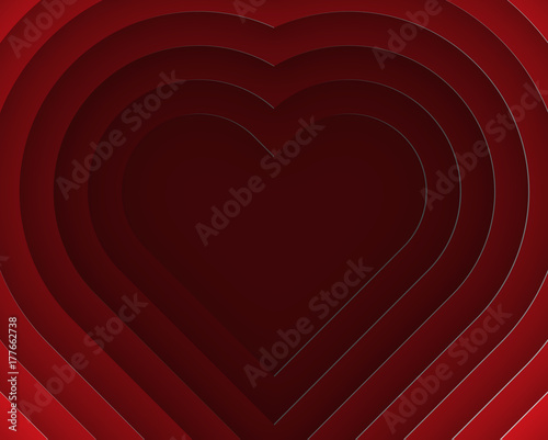 3D Heart layer paper cut