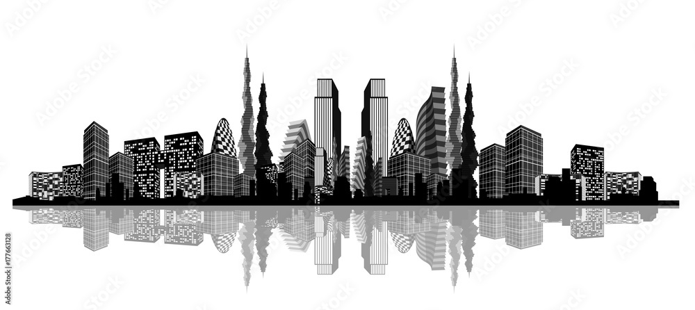 Silhouette of an abstract city