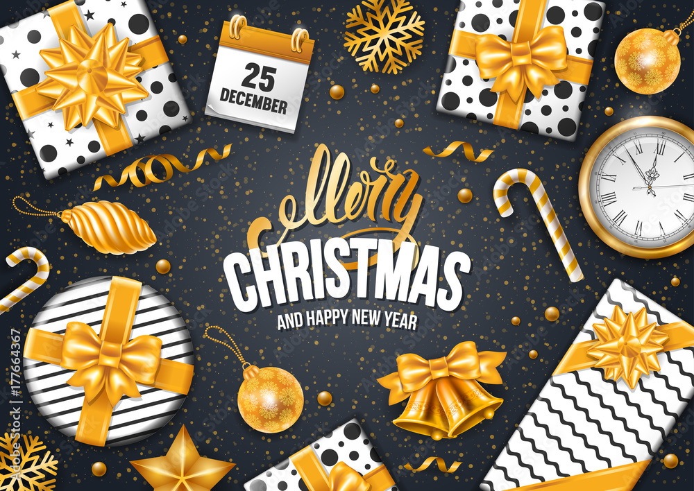 Fototapeta premium Festive Christmas Greeting Card