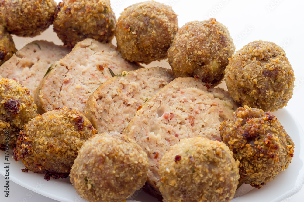 Fried meat meatballs in oil Fried meat meatballs in oil