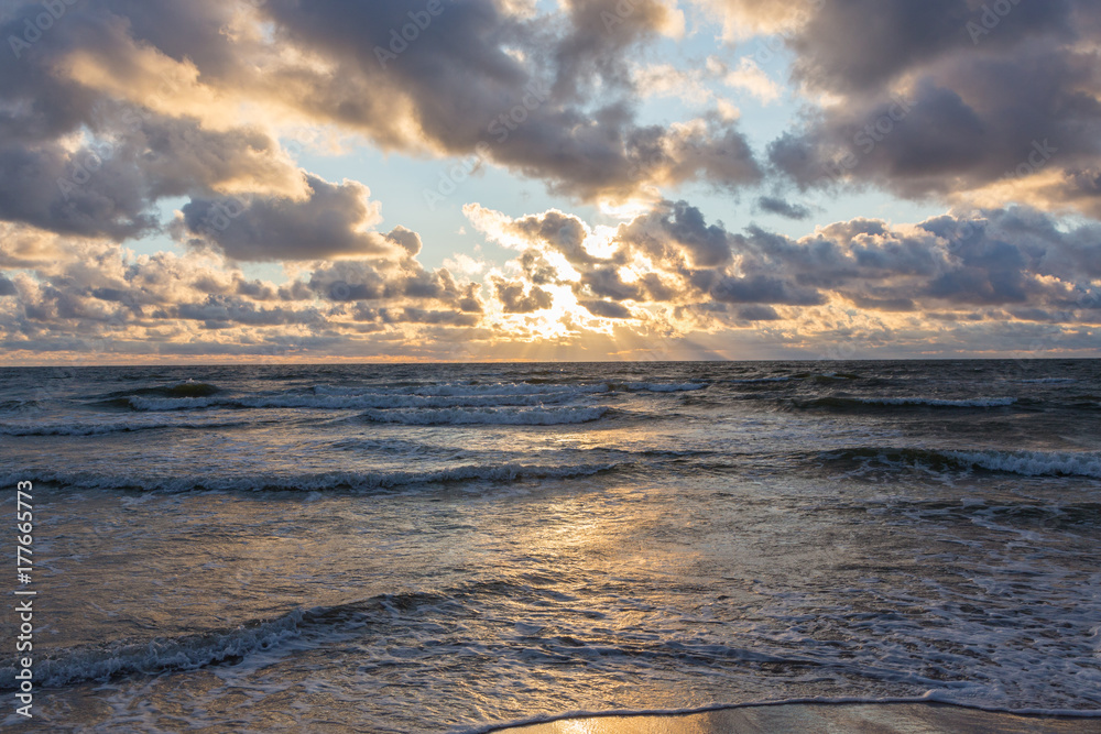 Baltic Sea beach with cloudy sky in summer Baltic Sea beach with cloudy sky in summer