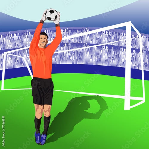 jumping soccer goalie