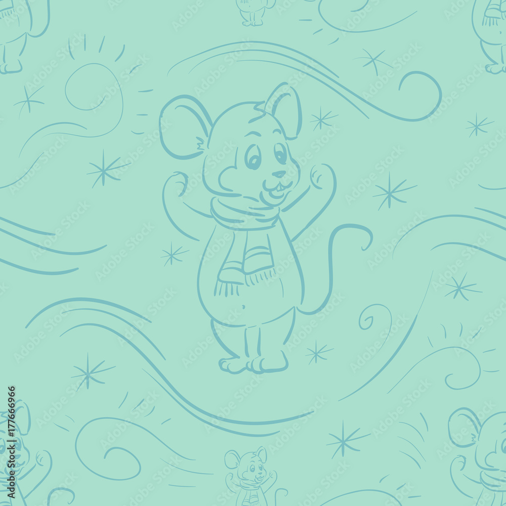 Seamless blue pattern mouse