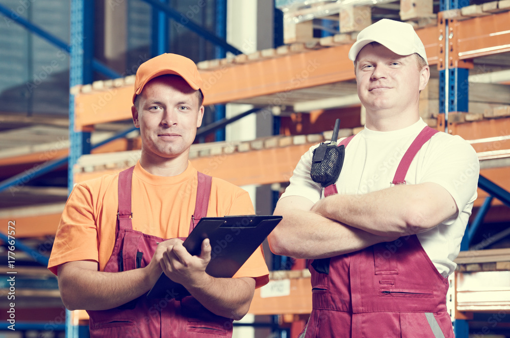 Fototapeta premium warehousing. Two warehouse workers