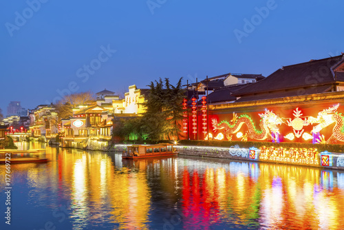 Nanjing Qinhuai River night scenery