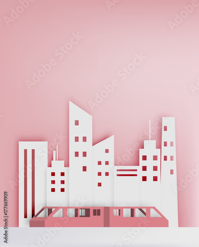 Public Transportation paper art style